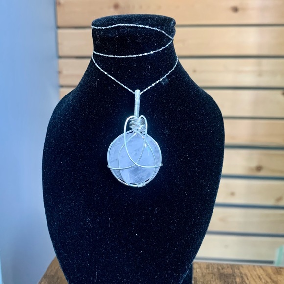 Artisan Sterling Silver Rose Quartz Pendant - Picture 2 of 5